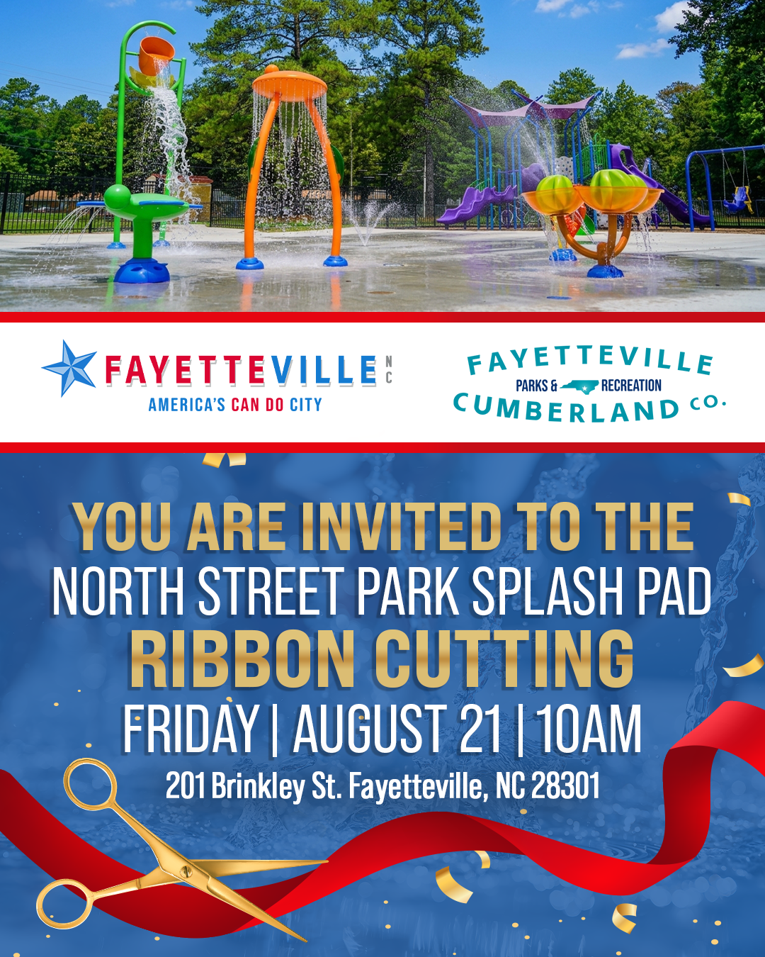 North Street Splash Pad ribbon cutting