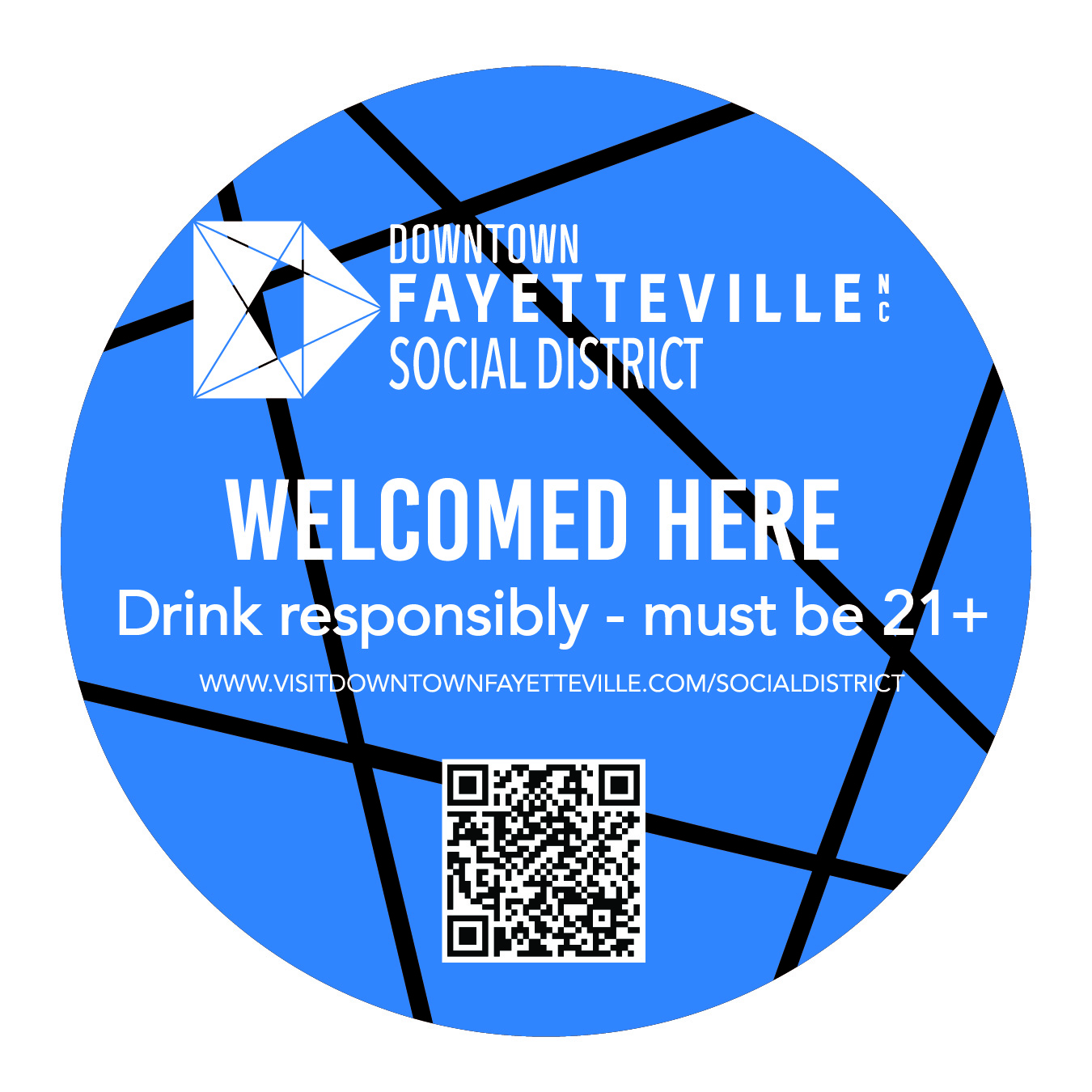 Social District elcomed Here Door Sticker.jpg